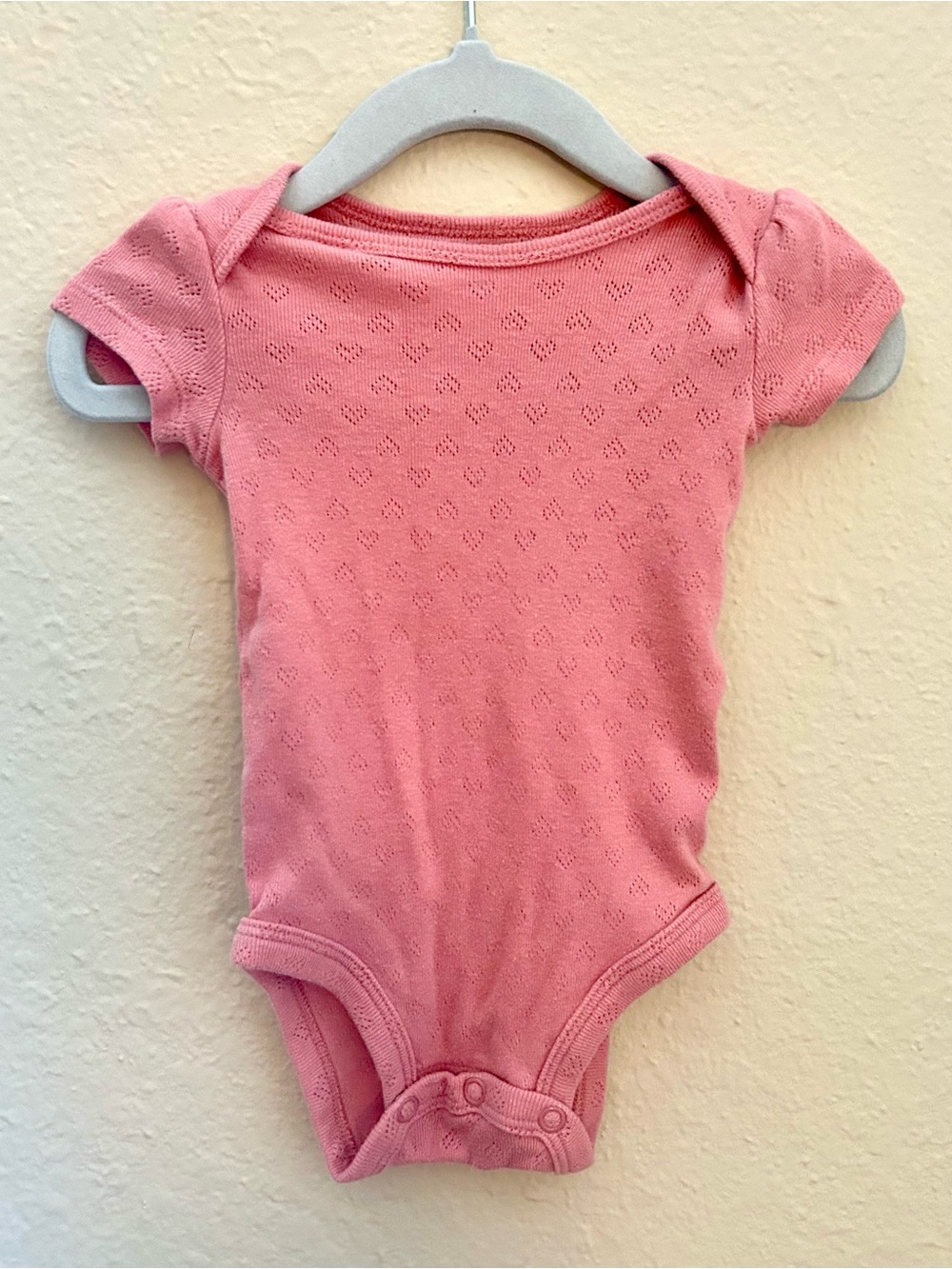 Carter's Pink Short-Sleeve Knit One-Piece Bodysuit